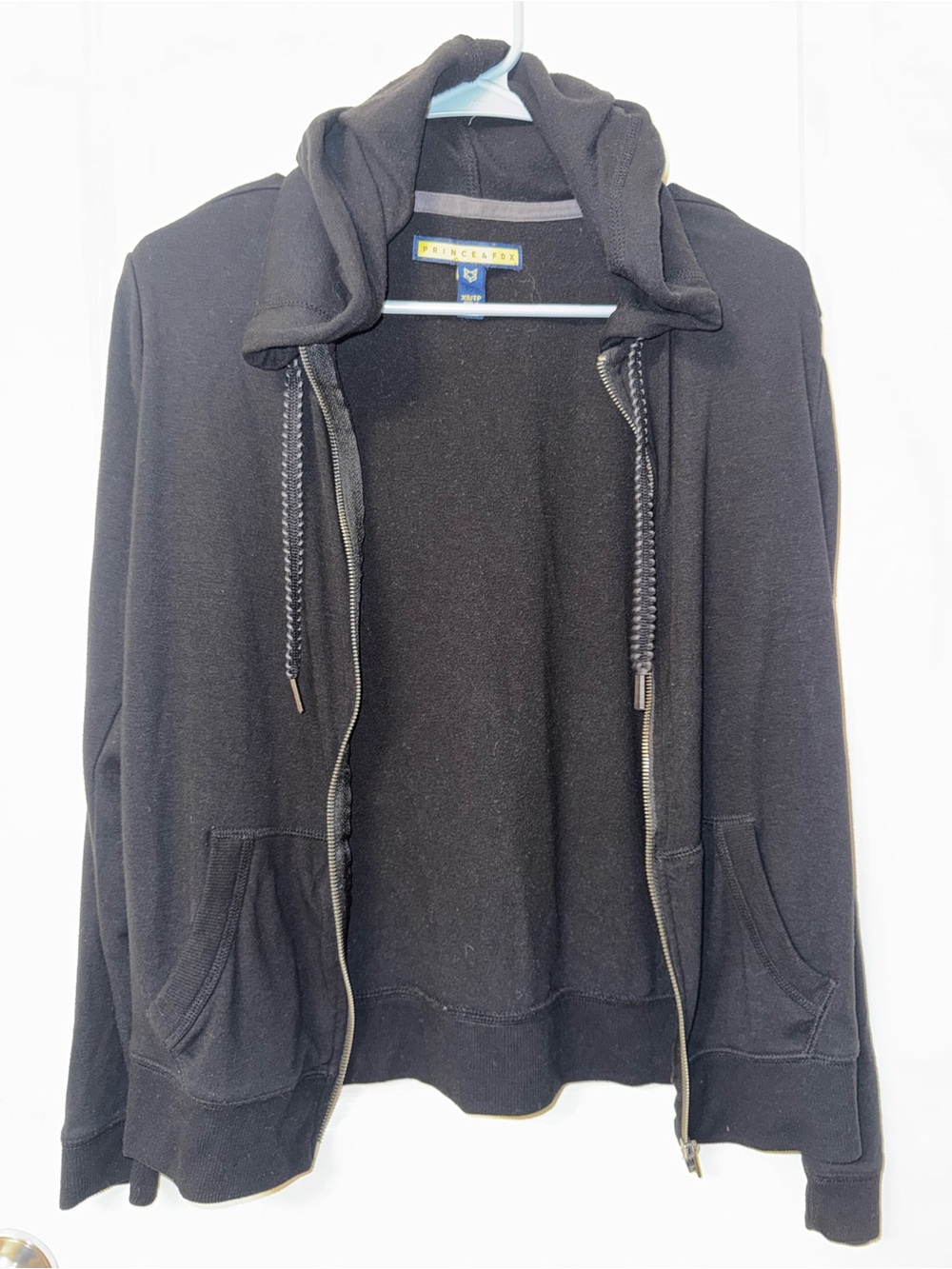 Prince & Fox Black Full-Zip Hoodie Jacket